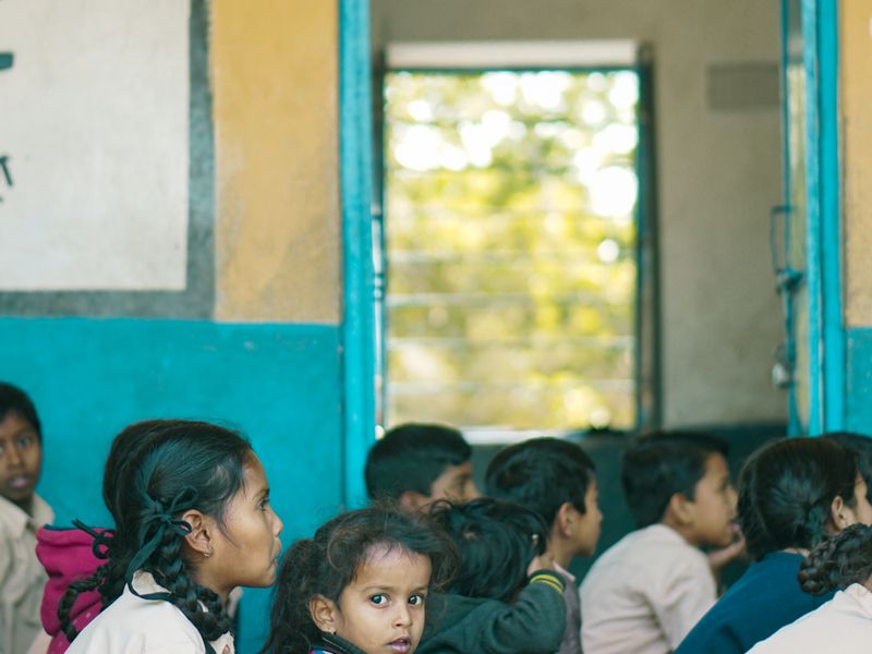 Young Indian schoolchildren in a classroom